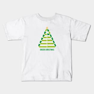 Christmas tree with recycling signs, recycle symbol Kids T-Shirt